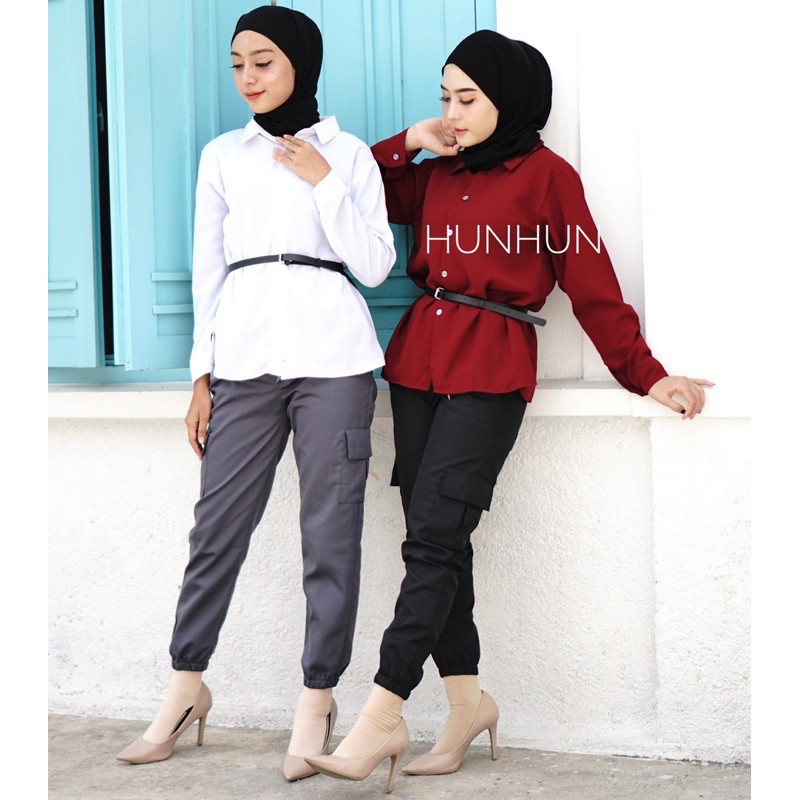 JOGGER DRILL / CARGO JOGER/ CARGO JOGER PANTS BAGGY DIVA PANT WANITA SAKU