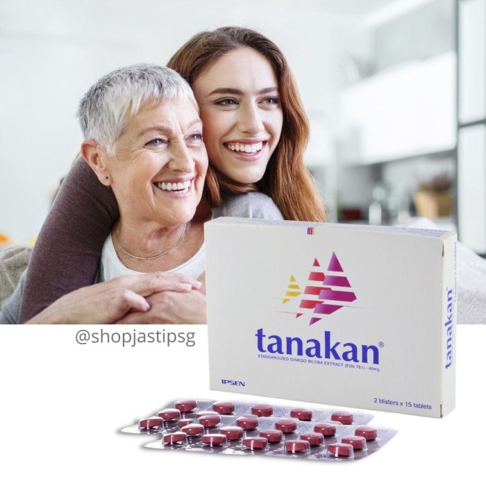 TANAKAN 40mg 30tabs Ginkgoo Biloba Extract Memperbaiki Peredaran Darah