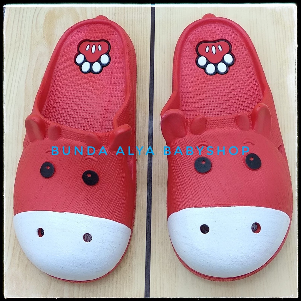 Sendal Anak Perempuan IMPORT Usia 4 5 6 7 Tahun MERAH Empuk Alas Karet Motif Karakter - Sandal Anak Perempuan Santai Nyaman Bahan Karet Lentur Elastis Size 25 - 36