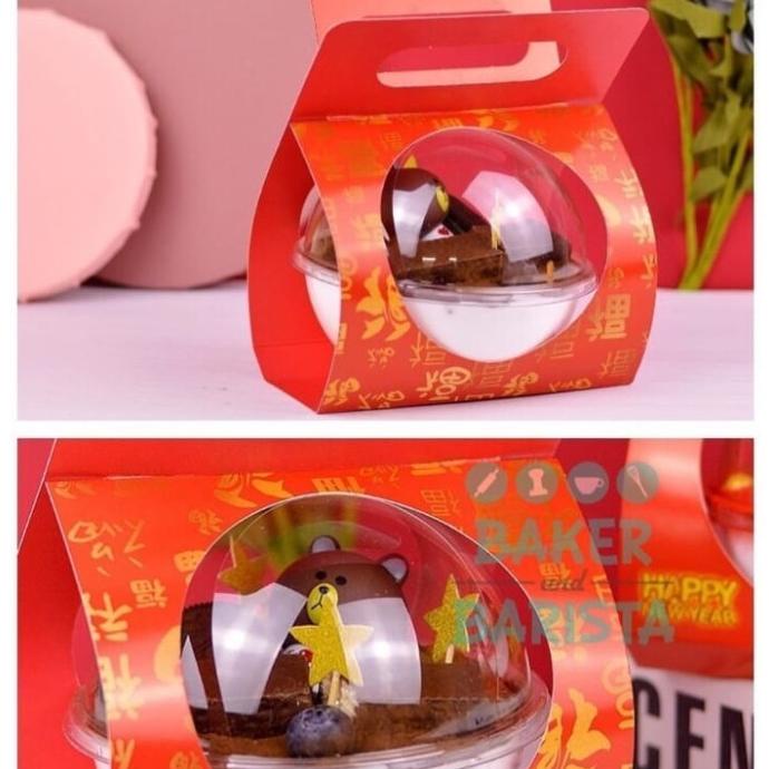 

(1pcs) Dessert Bola imlek box/ transparan bola plastik cookies hampers bakernbar99