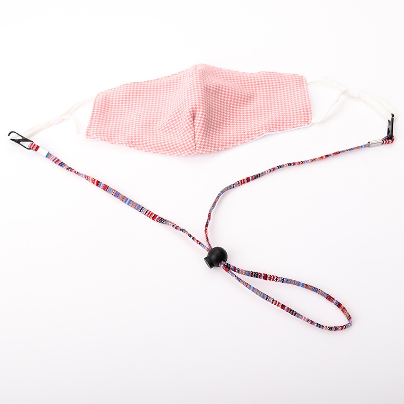 Masker Lanyard Braket Masker Yang Dapat Disesuaikan Dua Kait Tanpa Lanyard Pola Telinga-Won