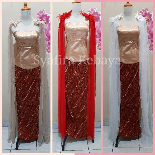 Slayer pundak gaun atau kebaya pengantin