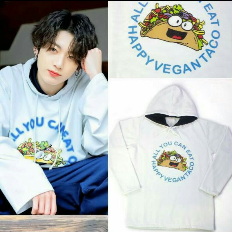 Hoodie All You Can Eat Happy Vegan Taco Jungkook
