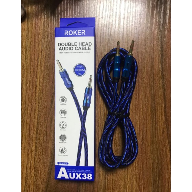 Kabel Roker Aux Audio Line kabel flat dan dauble head