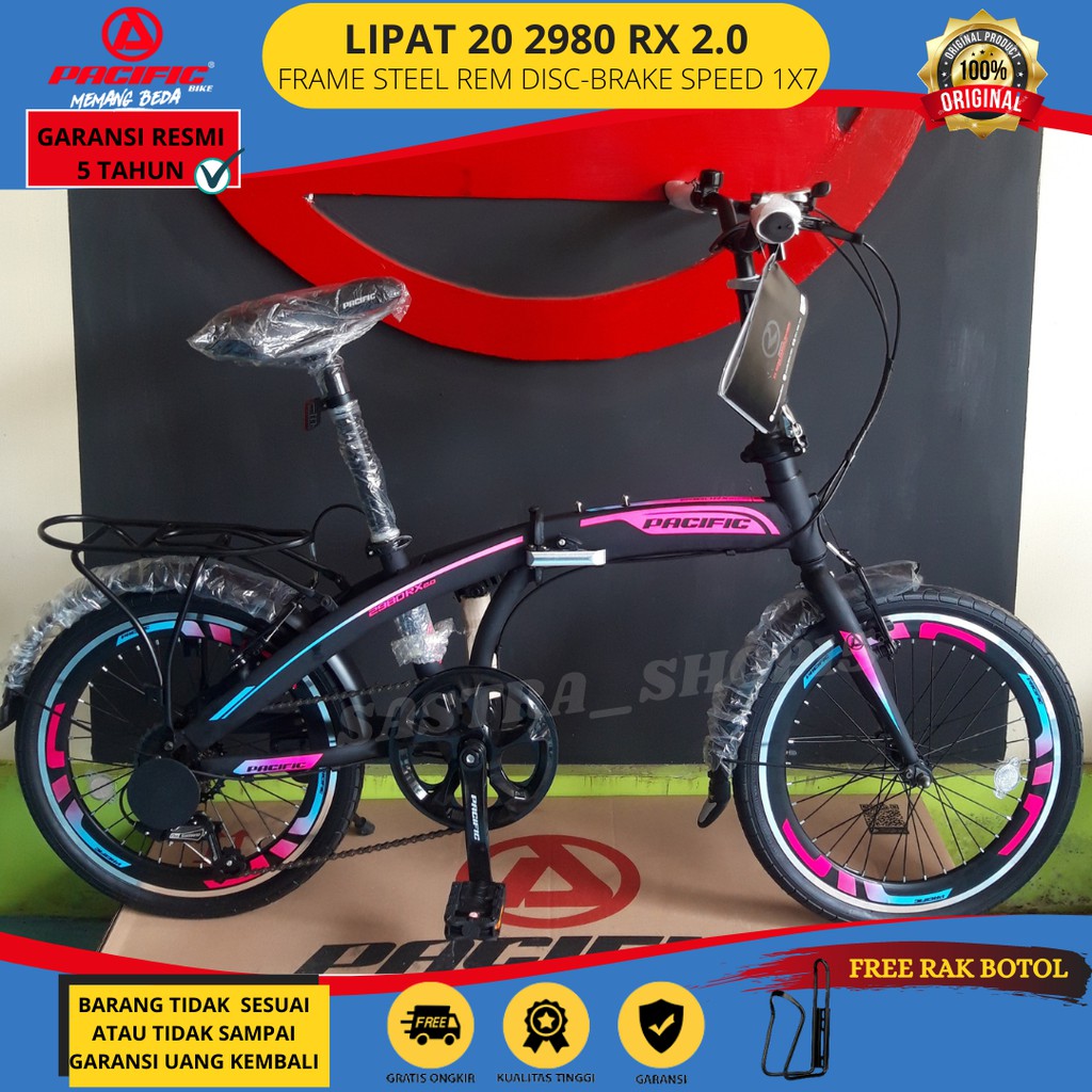 Sepeda Sepedah Folding Bike Lipat Lipet 20 Pacific Pacifik Olahraga