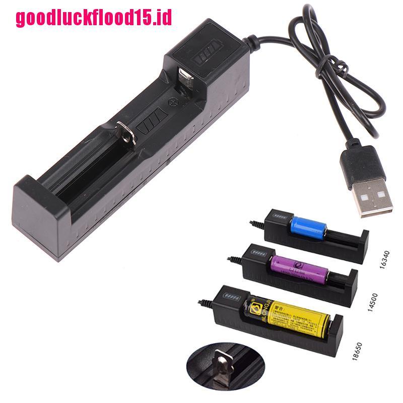 (LUCKID) Adapter Charger Baterai USB Dengan Lampu LED