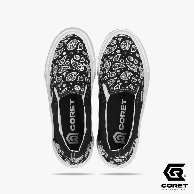 CORET Sepatu Slip On Vulcanized - Sepatu slipon Batik Hitam