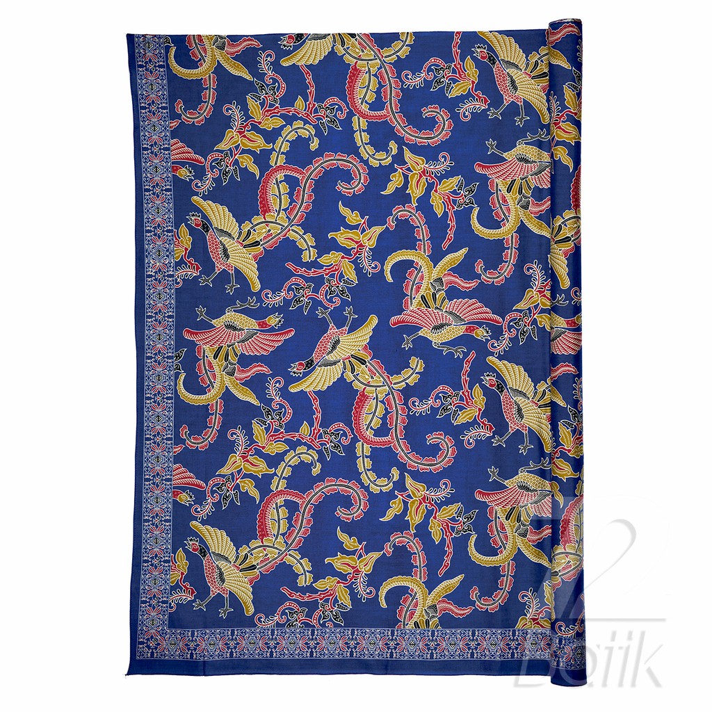 KAIN BATIK KATUN Premium Motif Burung Warna Biru Kuning Merah 728452 Cap 72 Jarik Jarit Samping Kebat Panjang Batik Katun Modern Premium Bahan Seragam Batik Pernikahan Kantor Keluarga Murah Kamen Jadi Batik Bali Lembaran