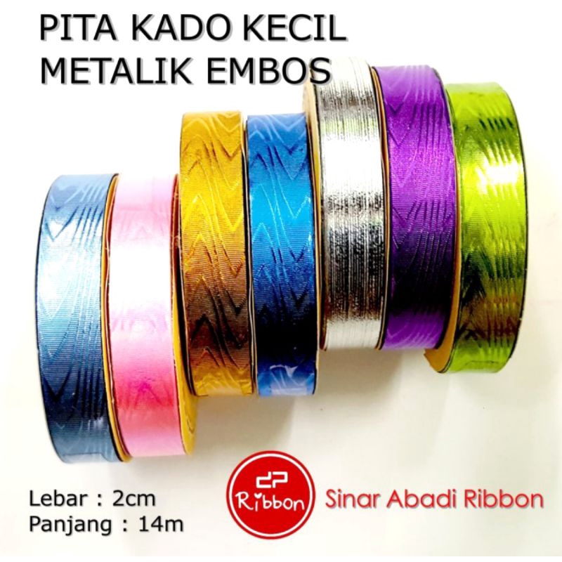 

Pita Kado METALIK Emboss Jepang lebar 2cm