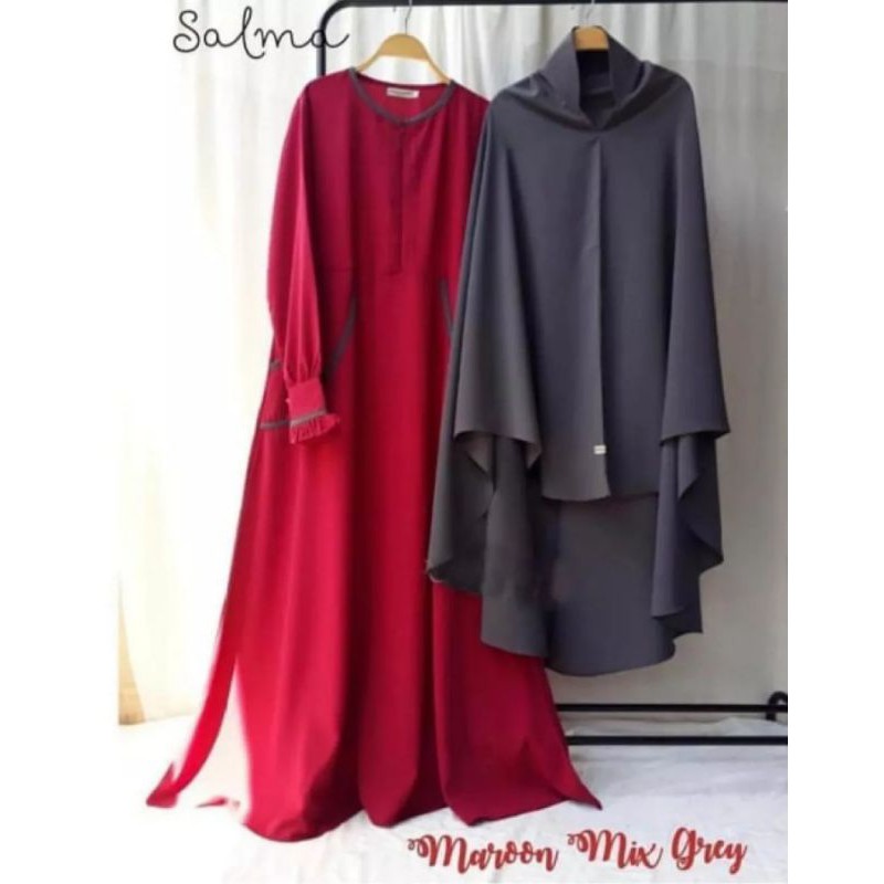 GAMIS TERBARU SALMA SET+KHIMAR, GAMIS MODEL TERBARU 2020,