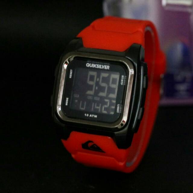Jam Tangan Sporty cowok cewek Quik silfer tali rubber tali karet Led digital jam tangan quiksilver
