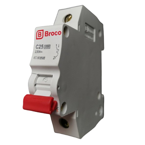 Original MCB Breaker BROCO MCB 1P C 25A 25Amper C20 SNI untuk listrik rumah 220V