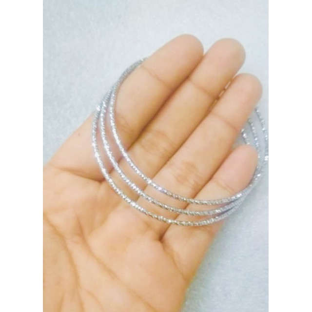 Gelang tangan wanita - gelang kroncong set 3 putih yaxiya