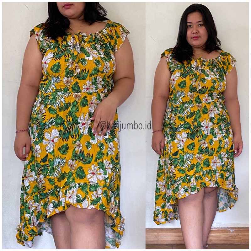 DRESS SABRINA JUMBO XXL LD 130CM BIG SIZE RAYON MOTIF ADEM MURAH GROSIR