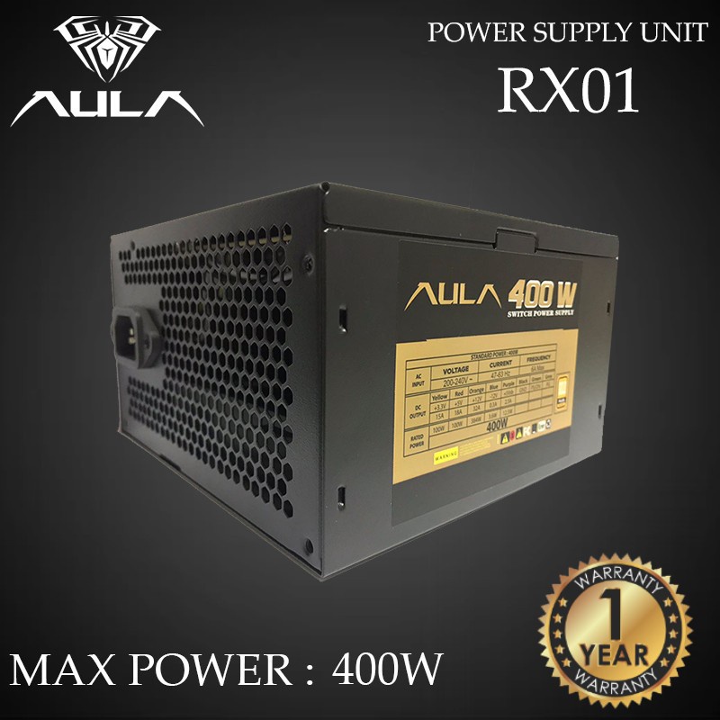 POWER SUPPLY GAMING AULA 400 GOLD PLUS 400 WATT