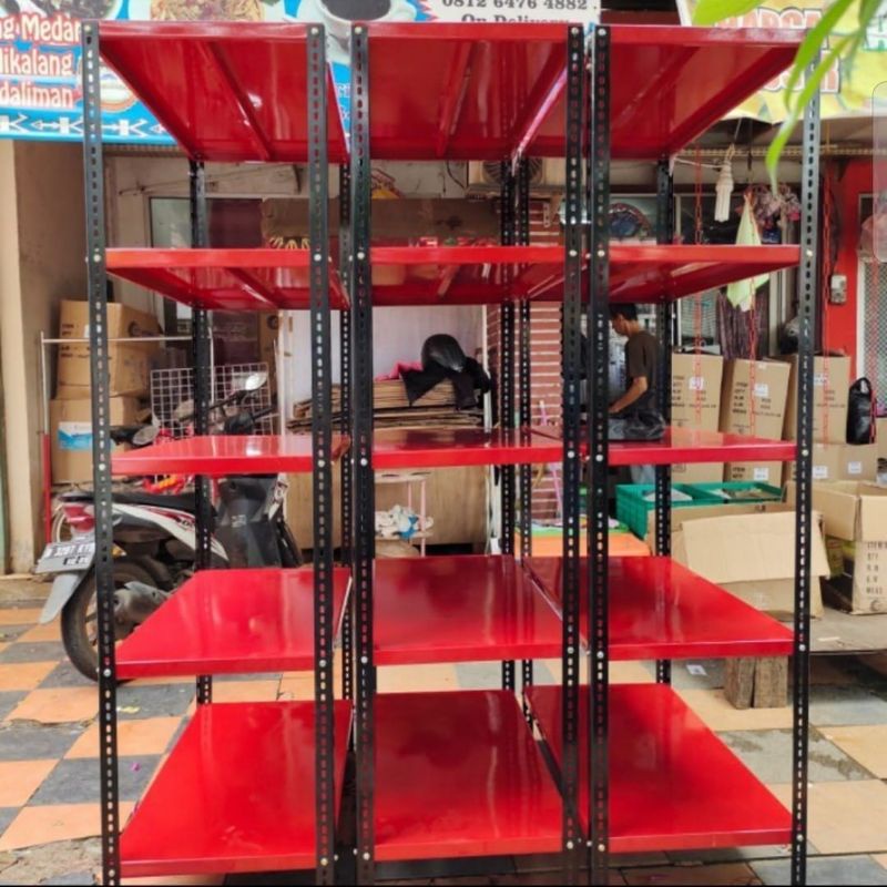 Jual Rak besi siku, Rak besi 5 susun, rak besi, rak gudang | Shopee
