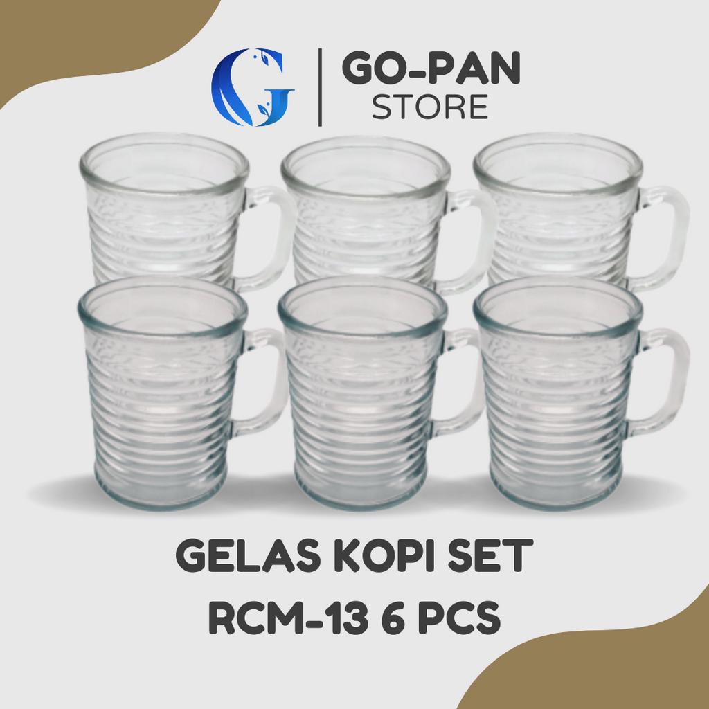 Gelas Kopi Unik model blirik Isi 6 pcs Kedaung rcm-13 Besar / Gelas kaca Lusinan / Gelas Set Aesthet