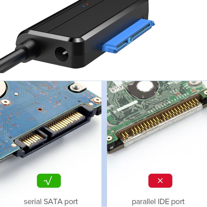 Btsg USB 3.0 3kabel Ke USB Adaptor 22pin III Kabel Support Hardisk HDD SSD Eksternal 2.5 Atau 3.5 Inch