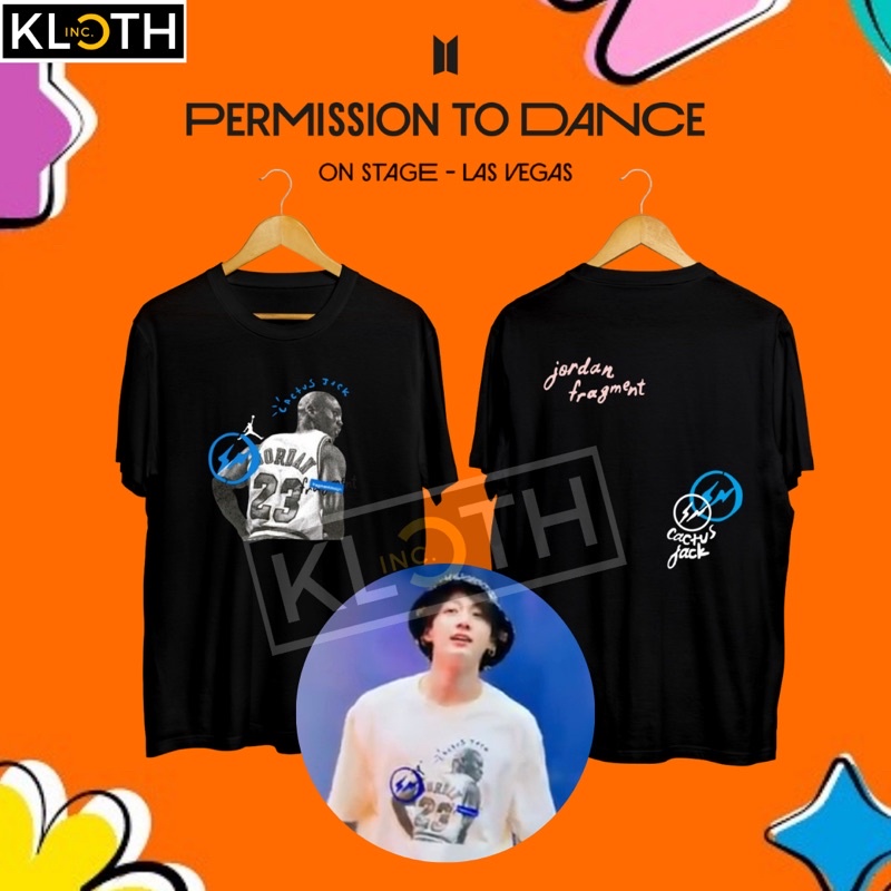 [PTD] Kaos BTS Jung Kook Jordan Permission To Dance LAS VEGAS Sound Check Cotton 24s Premium Bisa Upgrade Lengan Panjang