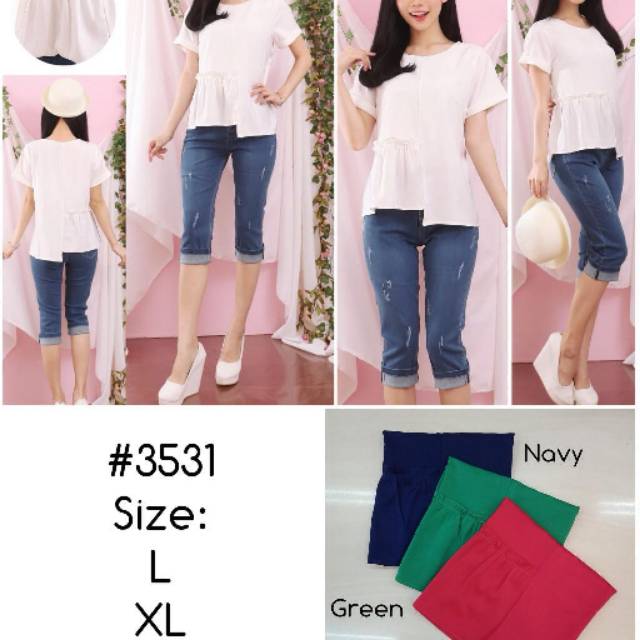 Blus katun polos 3531