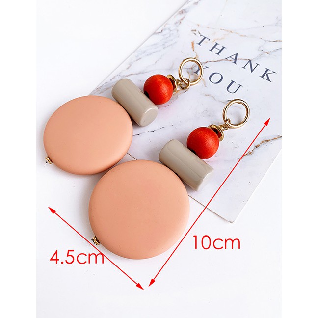 LRC Anting Tusuk Fashion Alloy Resin Round Earrings F7353X