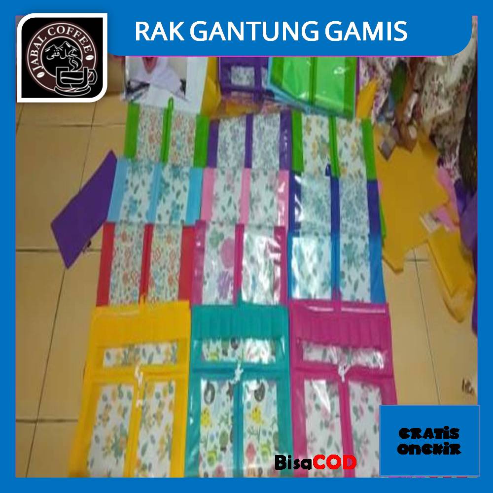 Rak Gamis Murah 115 Gram / Rak Gantung Gamis Motif Bunga / Rak Baju Gantung Cover 07