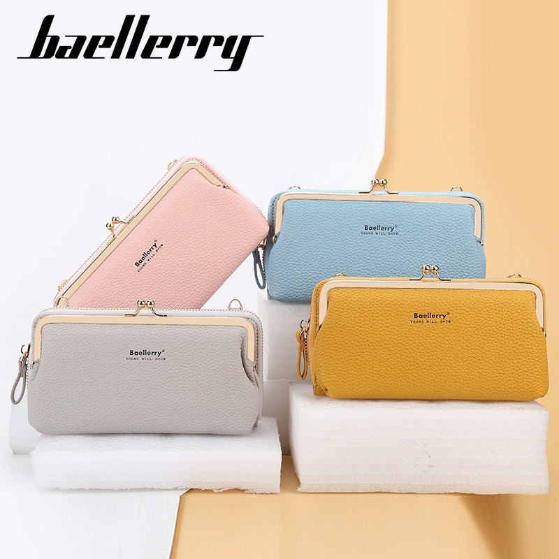 Tas Selempang Kulit Wanita Dompet Cewek Multifungsi Tekstur Kulit Jeruk Baellerry N8599