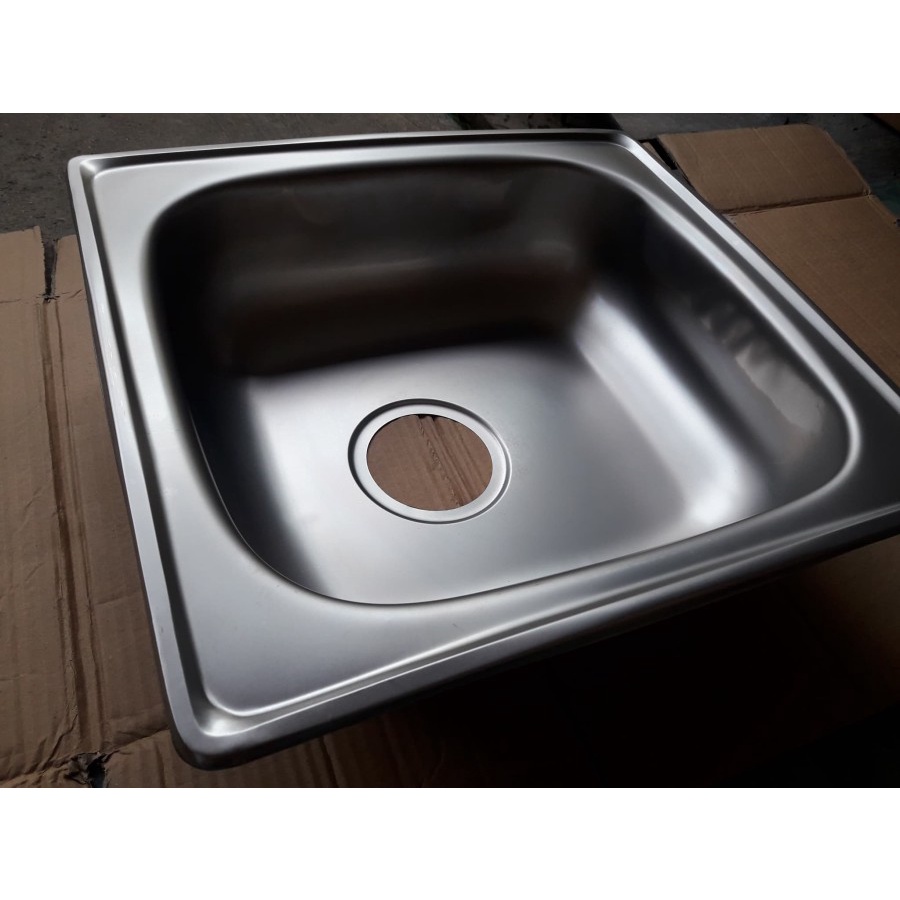 Bak Cuci Piring 50 cm Stainless Steel Asli 100% Lebar 43 cm + Avur (Kitchen Sink) Sink 1 Lubang Merk Viega / Wastafel / BCP