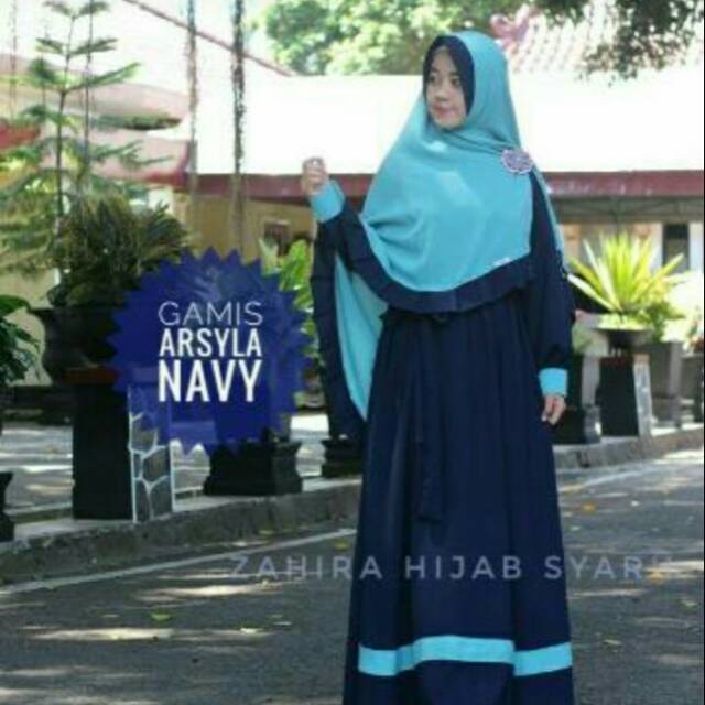 Set Arsyla gamis navy
