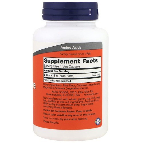 Now Foods Glutamine 500 mg 120 Veg Now Glutamine Ori USA