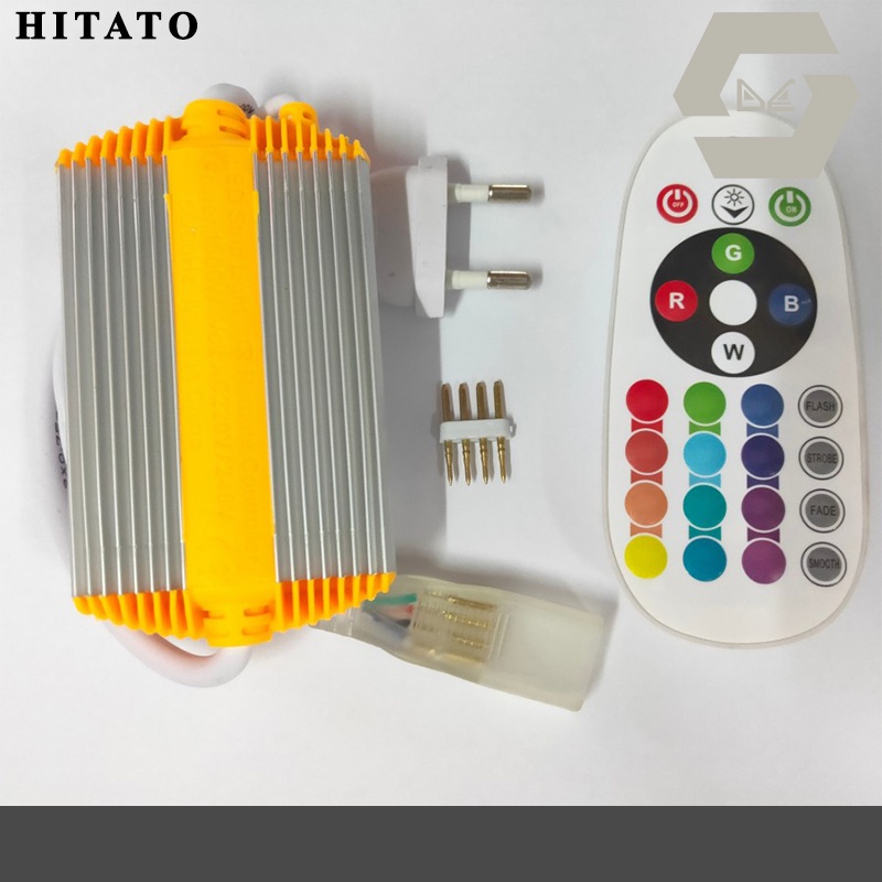 Trafo Soket Lampu Selang LED Strips Light 5050 Transformer 4 Pin RGB Remote Controller Flasher IP65 