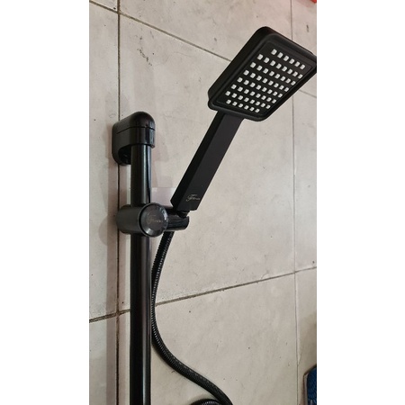 paket shower tiang stainless hitam FIORENTINO + kran cabang PROMO TERMURAH