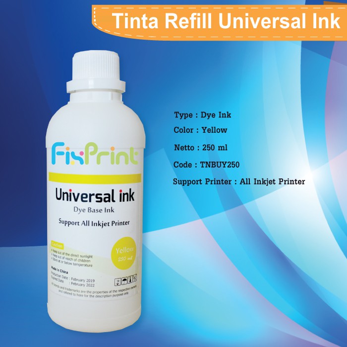 Paket Tinta Printer 250ml CMYK Refill Cartridge Canon 810 811 745 746 HP 802 678 680 Epson Brother