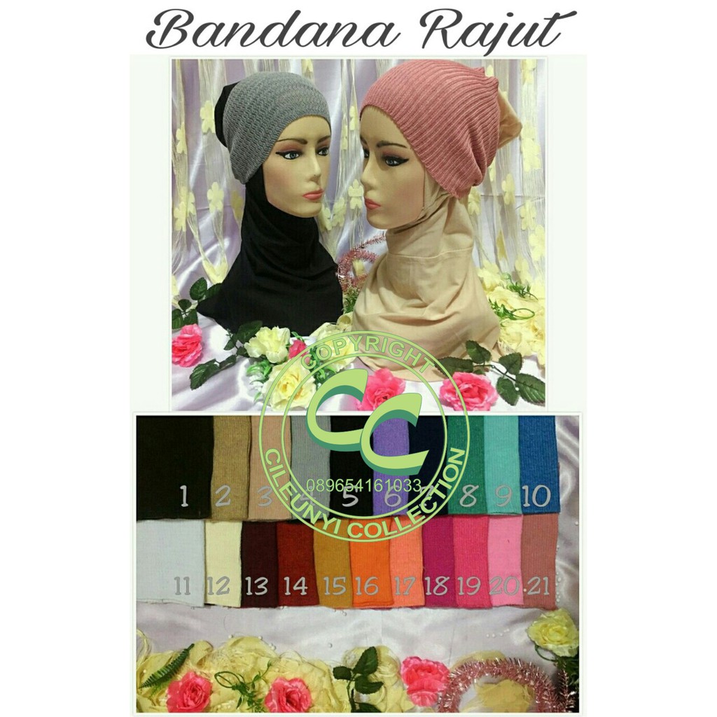 ✅ Bandana Rajut Polos / Inner Rajut / Daleman Hijab Rajut Anti Pusing Not Elzatta /Ciput Rajut Anpus