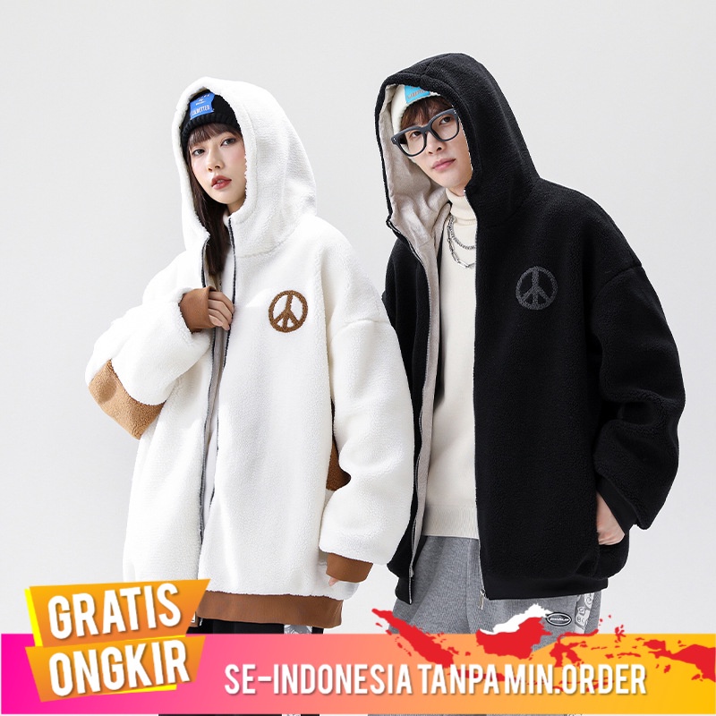 Outerwear Pria Pemuda Pria  Fashion Berber Bulu Mantel  Mantel Pria A Korea  Fashion Tebal Kulit Dom