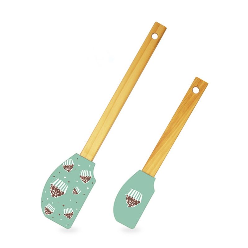 1pcs spatula silikon mini tahan panas motif cupcake/ Spatula silicone MPASI/ pengaduk adonan/ alat masak