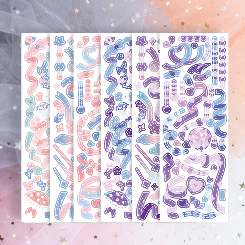 Korea warna pita stiker garam Pansy kalung stiker notebook Korea ins warna pita goo stiker kartu lem