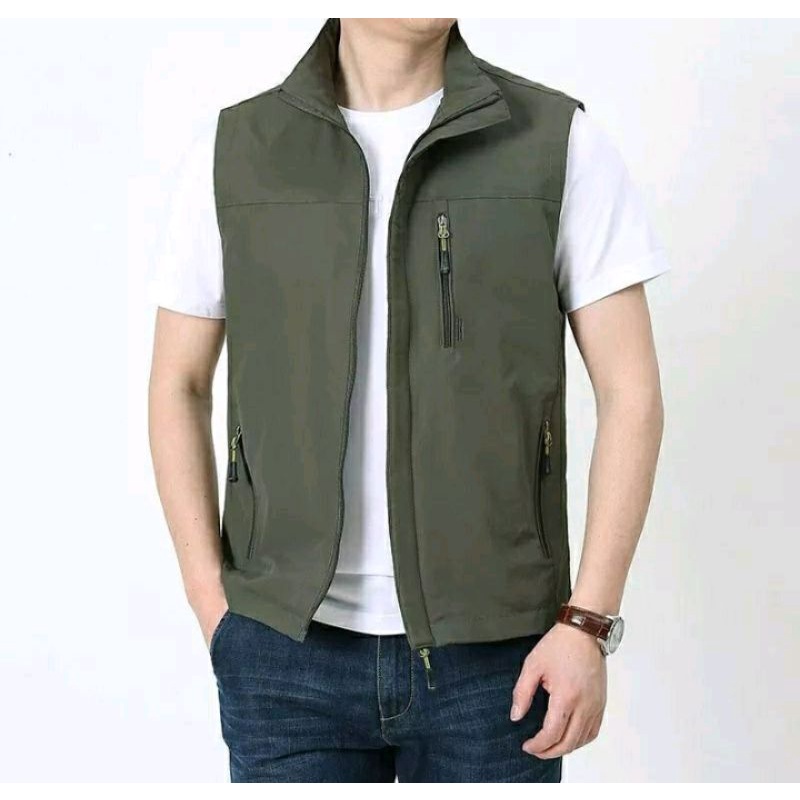 Jaket rompi pria / Jaket lapangan pria / Vest pria terbaru / Rompi / Jaket Casual pria