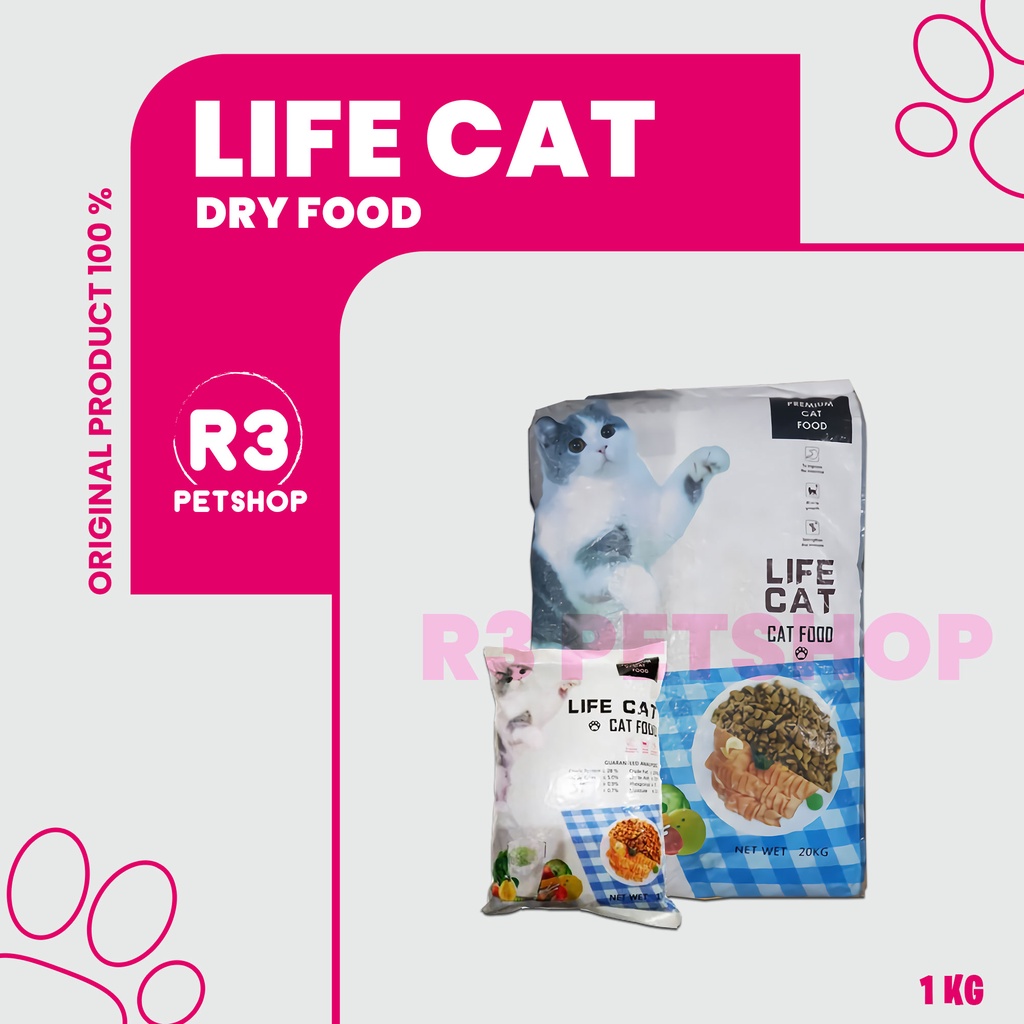 Makanan Kucing kering premium LIFE CAT DRY @7bungkus (EKSPEDISI)