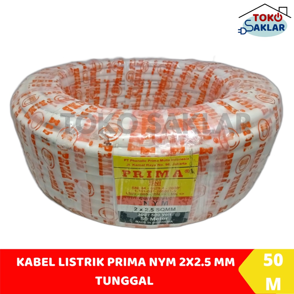 Kabel Listrik Prima NYM 2x2,5 mm Tunggal