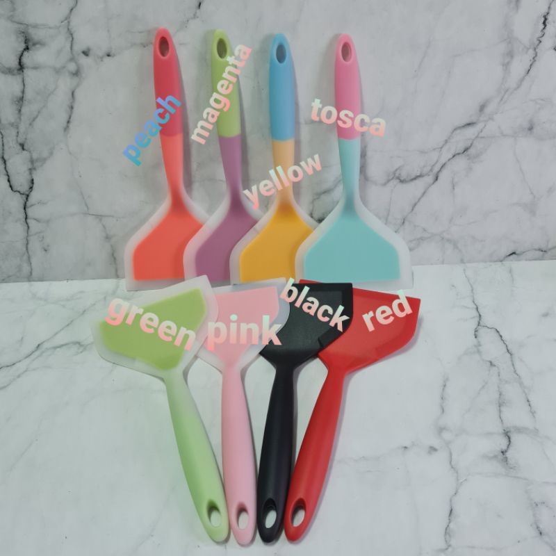 silicone spatula WIDE turner lebar 12cm / spatula teflon kotak / spatula egg tamago