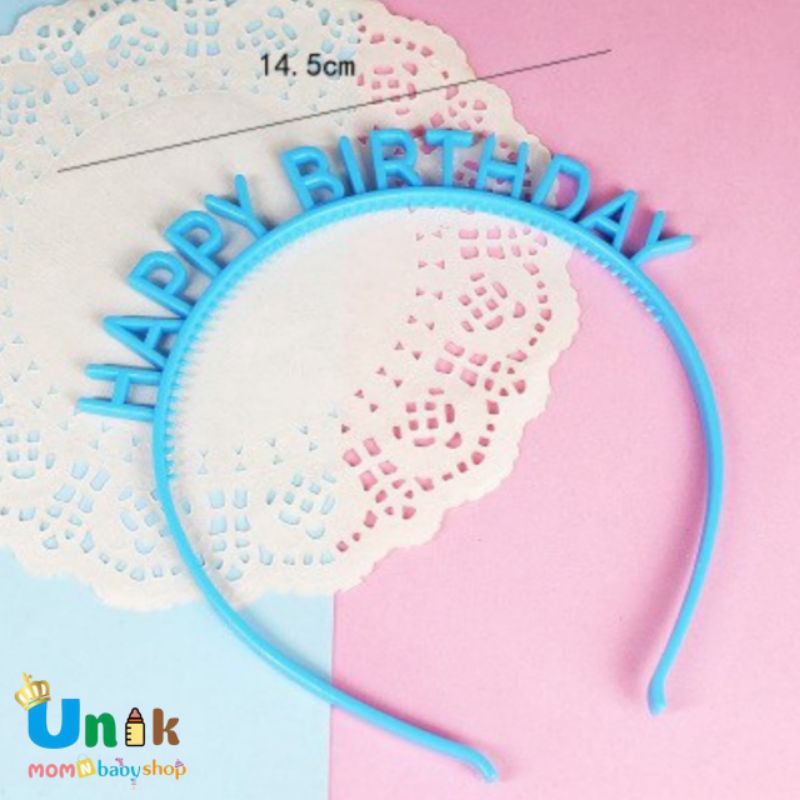 Bando Plastik / Headband Tulisan Happy Birthday