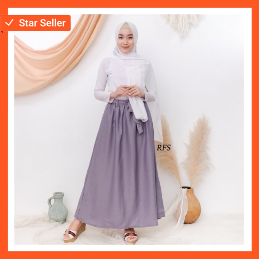 ROK MOSCRAPE ROK WANITA BAHAN MOSCREPE TERMURAH