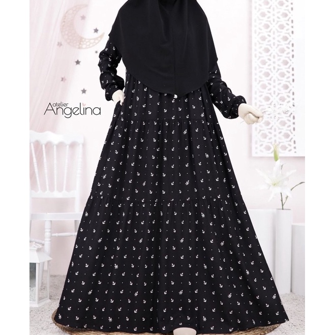 atelier angelina lil heart blackpink, embroidery paris viscose, anchor black, clamira khimar burgund