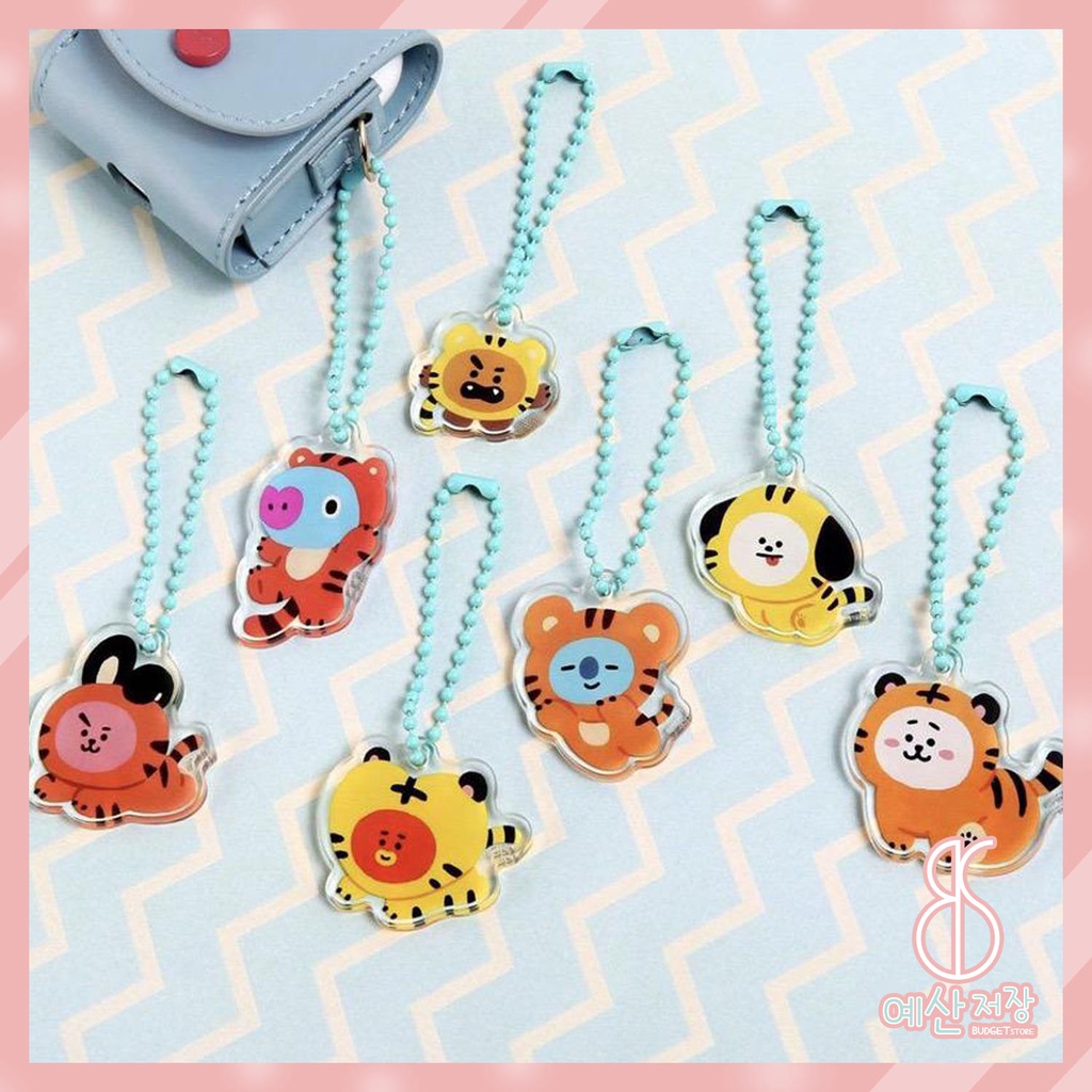 [BS] BISA COD Gantungan Kunci Cute BT21 Tiger KPOP BTS BT21 PTD Key Chain Akrilic - KP9108