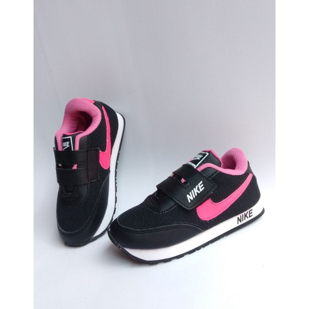 Sepatu Anak Perempuan Hitam Pink Usia 1 - 8 Tahun Sepatu Sekolah anak TK SD Sepatu Sneakers Anak Casual Murah