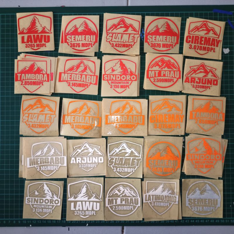 Sticker Cutting Gunung-Gunung Indonesia,Merbabu,Slamet,Lawu dll