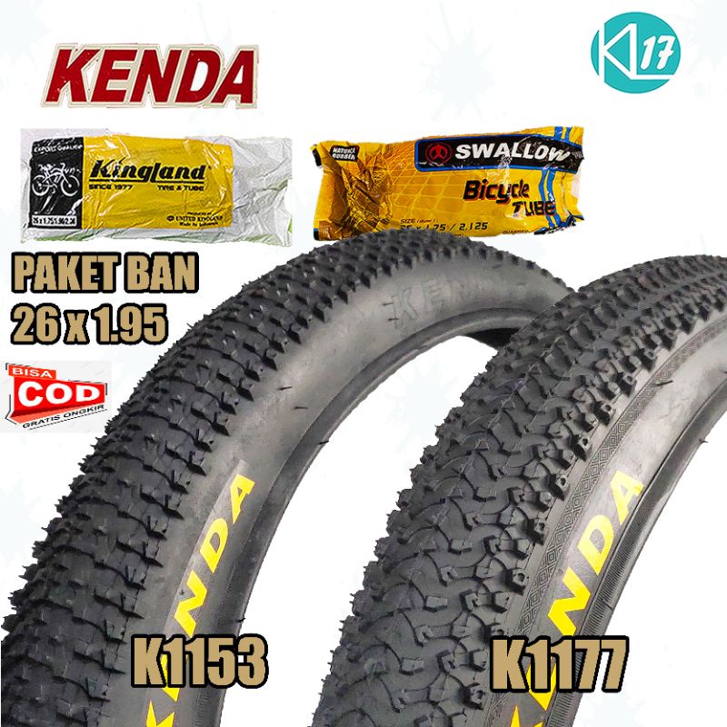 BAN LUAR 26 X 1.95 KENDA BAN LUAR SEPEDA 26 GUNUNG MTB TOURING CITY BIKE PAKET HEMAT BAN LUAR DALAM 