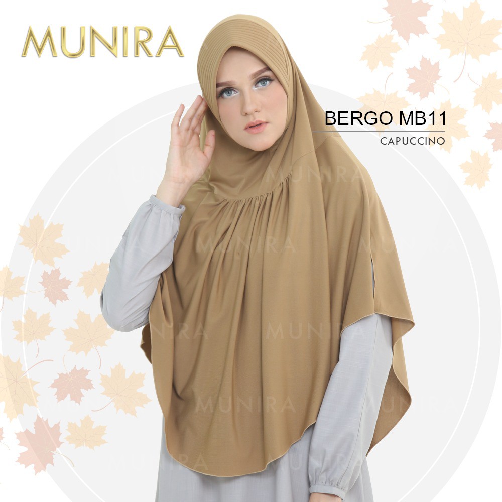Hijab MUNIRA MB 11, hijab denga kerut depan dan belahan samping