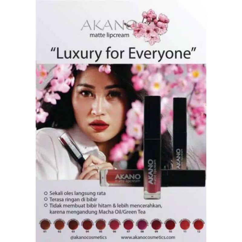 AKANO Matte Lipcream 4gr ~ Original 100%